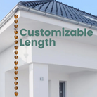 Close-up of an individual floral cup on the rain chain, made of durable steel with a browned copper finish, perfect for enhancing outdoor drainage systems.