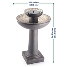 Dimensions of Solar Pebble Stream Fountain – 20.8 inches diameter and 34.5 inches height, perfect for adding charm to garden spaces