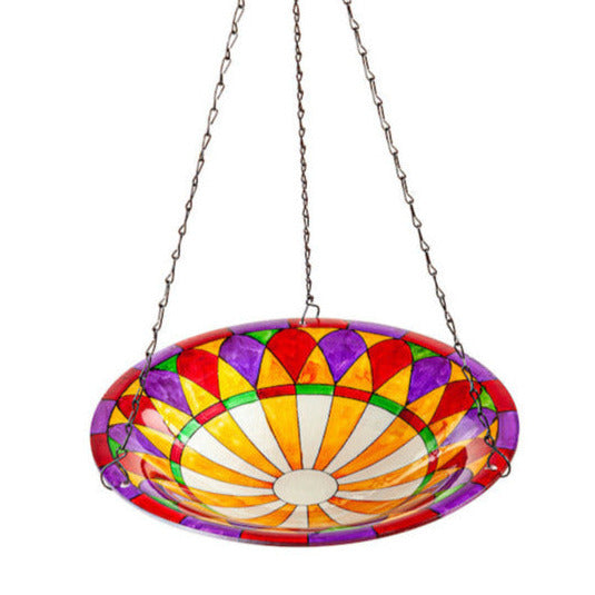 Tiffany Glass Hanging Bird Bath