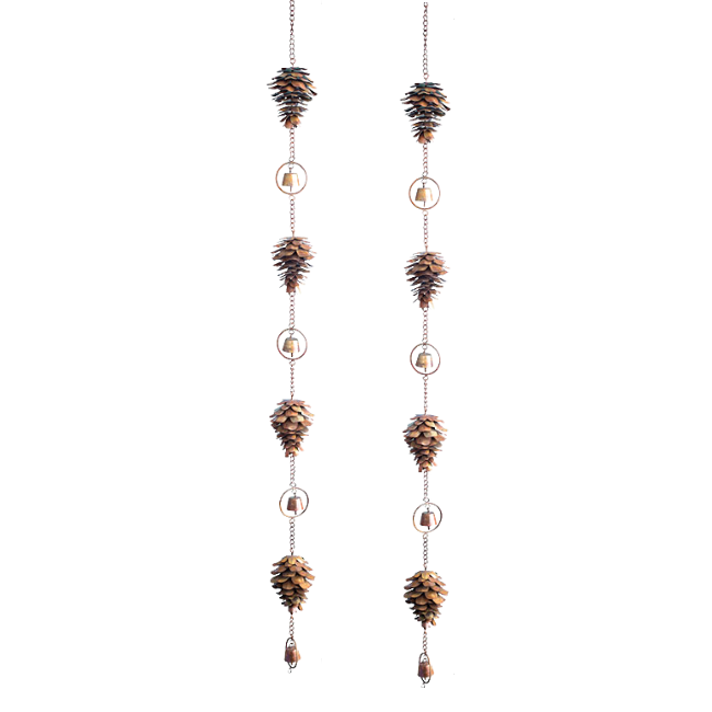  Vertical Pine Cone Wind Chime Set