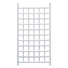Timeless Charm Vinyl Trellis with clean white lattice design, providing support for climbing plants such as roses and ivy, adding elegance to any garden.