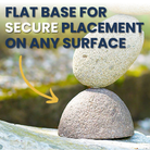 Zen Balance Stone Stack Garden Art displaying stones on a flat base with a hidden metal rod for stability