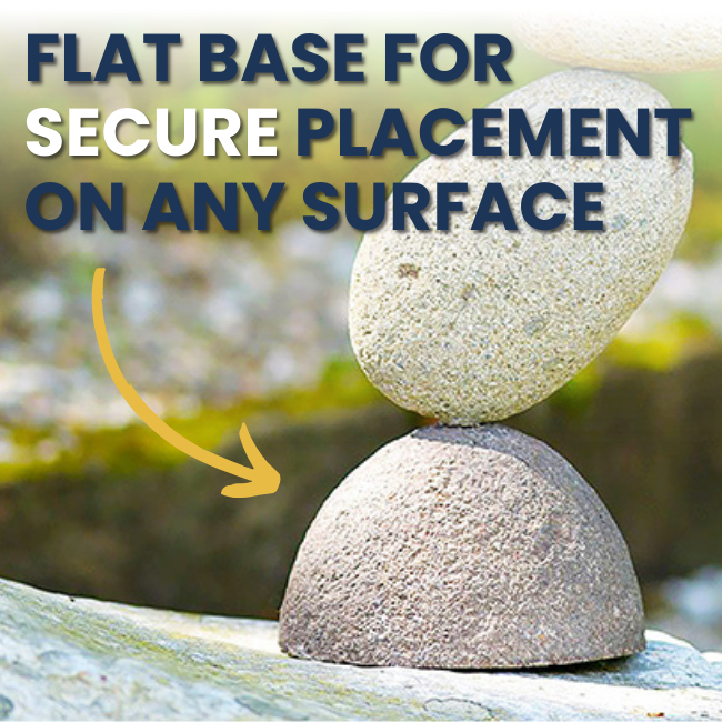 Zen Balance Stone Stack Garden Art displaying stones on a flat base with a hidden metal rod for stability