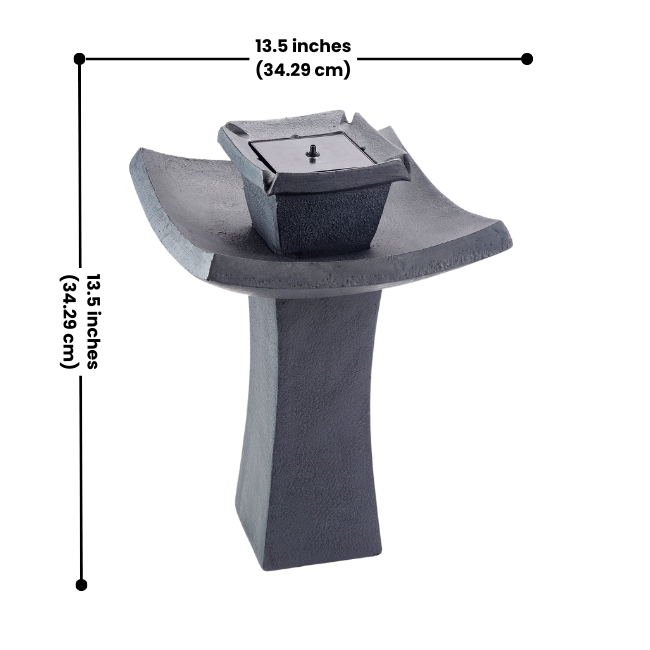 Zen Oasis Solar Fountain with a sturdy glass fiber reinforced concrete (GFRC) construction, solar-powered for eco-friendly water flow