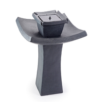 Zen Oasis Solar Fountain with remote control operation and timer settings, offering ease of use and customizable water flow control