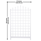 The Grand Trellis with dimensions of 57 inches wide and 96 inches high, features sturdy vinyl construction and mounts easily to your wall, creating a timeless look for your garden with minimal upkeep