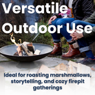 Versatile fire bowl for outdoor use, ideal for storytelling and cozy gatherings with friends