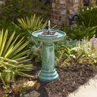 Solar fountain insert running the bubbler attachment in direct sunlight.