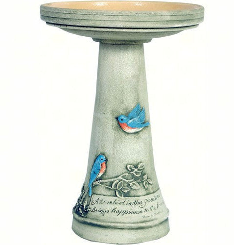 Bluebird Pedestal Birdbath with Locking Top