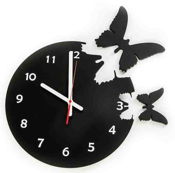 Butterflies Are Free Clock-Solid Wood