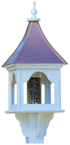 36" Copper Roof and Vinyl Gazebo Bird Feeder 4x4 Post-Mount