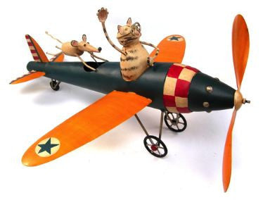 Cat Aviator Whirligig with Pole – The Birdhouse Chick