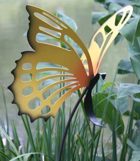 Large Hand Forged Butterfly Garden Stake