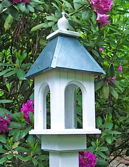 Camellia Bird Feeder in Vinyl/PVC-Gazebo Style Feeder with Two Roof Options