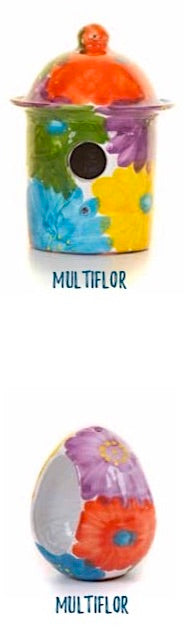 Ceramic Birdhouse Bird Feeder- Multi