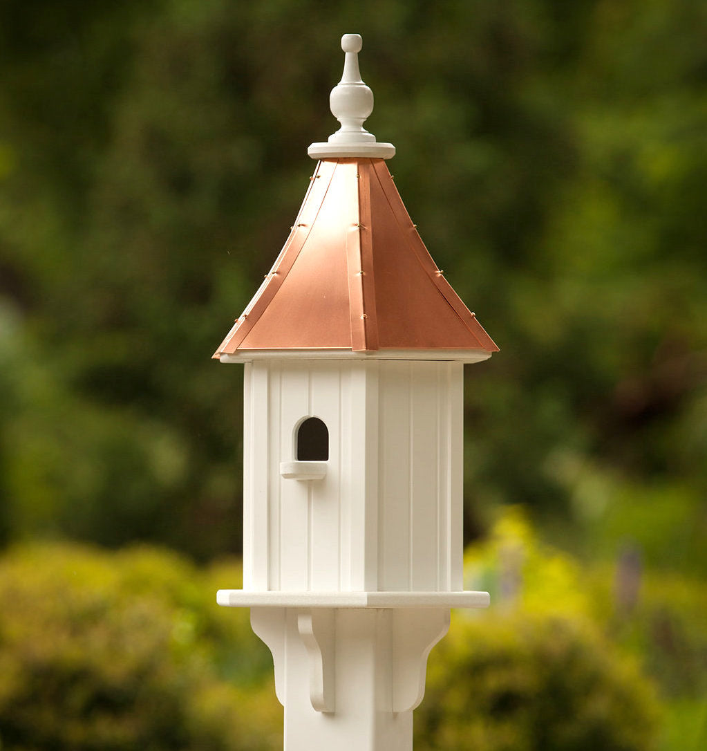 Copper Roof Birdhouse with Perch