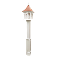 Copper Roof Bird Feeder Shown on Vinyl Lamp post