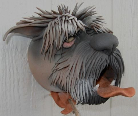 Gargler Ceramic Birdhouse Schnauzer