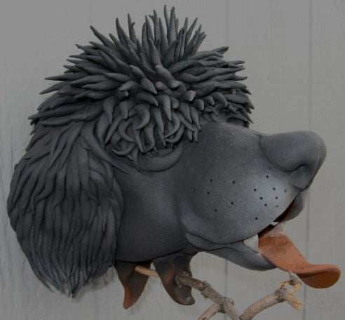 Gargler Ceramic Birdhouse Poodle