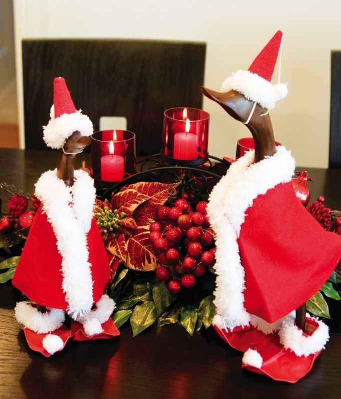 Teak Wood Santa Ducks-2 Sizes