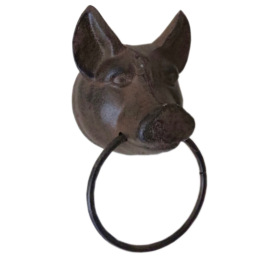 Pig Towel Ring Pig Decor Farmhouse Iron Pig Towel Rack The