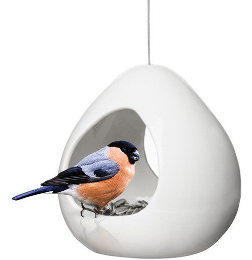 Birdies Fly-Thru Ceramic Bird Feeder