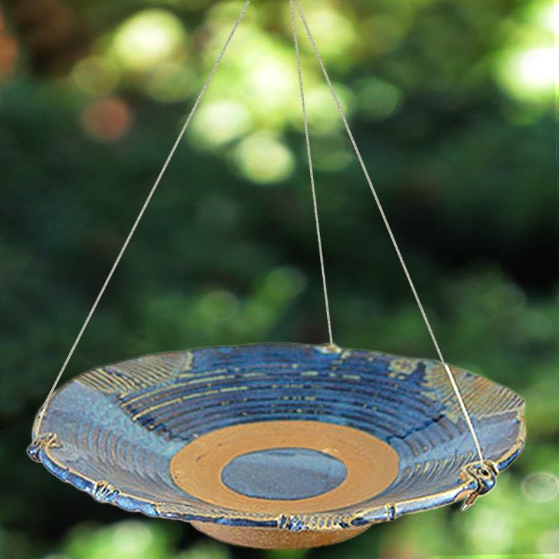 Glass, Ceramic and Solar Hanging Bird Baths