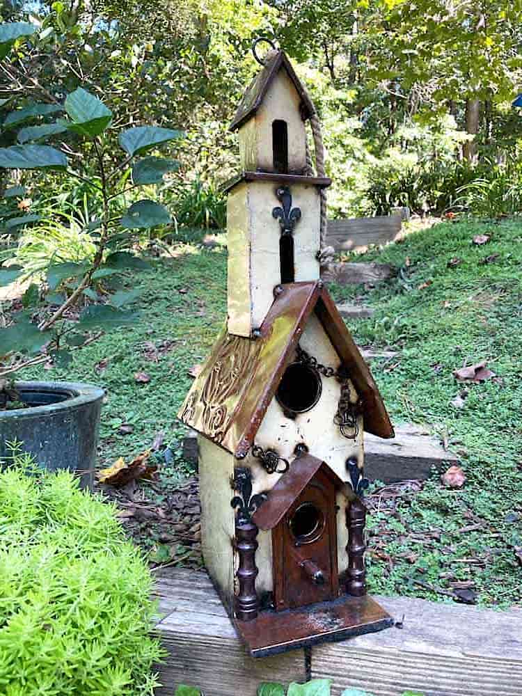 Tall Vintage Church Birdhouse, Large Bird House