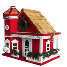 Yuletide Cottage Birdhouse-Red