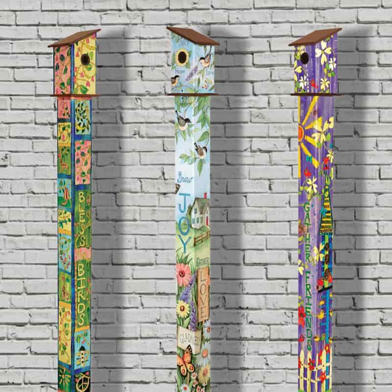 Art Vinyl Birdhouse on 6 ft. Post