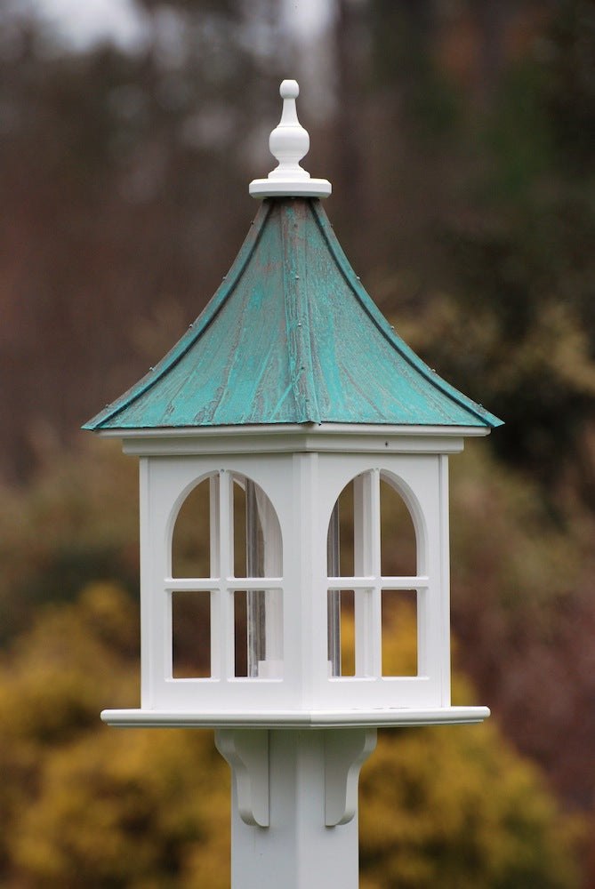 Copper Roof Bird Feeder-Vinyl-PVC 28x12 Square Patina