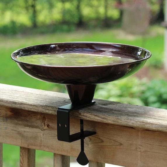 Adjustable Deck-Mounted Bird Bath