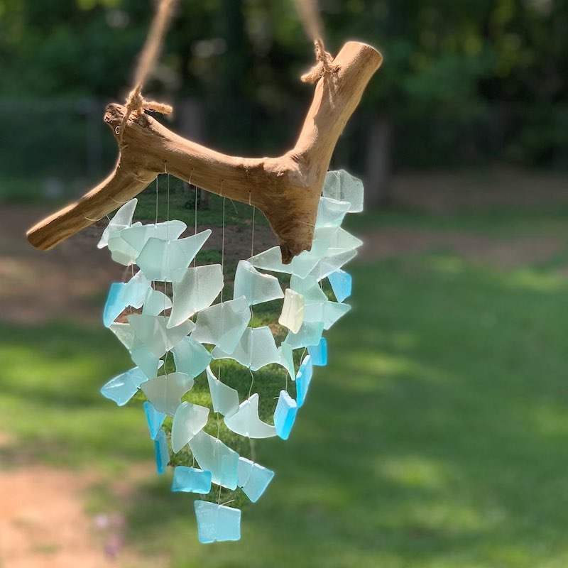 Unique Driftwood & Sea Glass Wind Chime  Outdoor Decorations - The  Birdhouse Chick