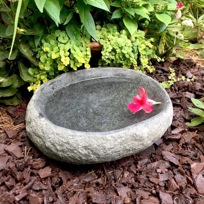 Organic Stone Ground Bird Bath