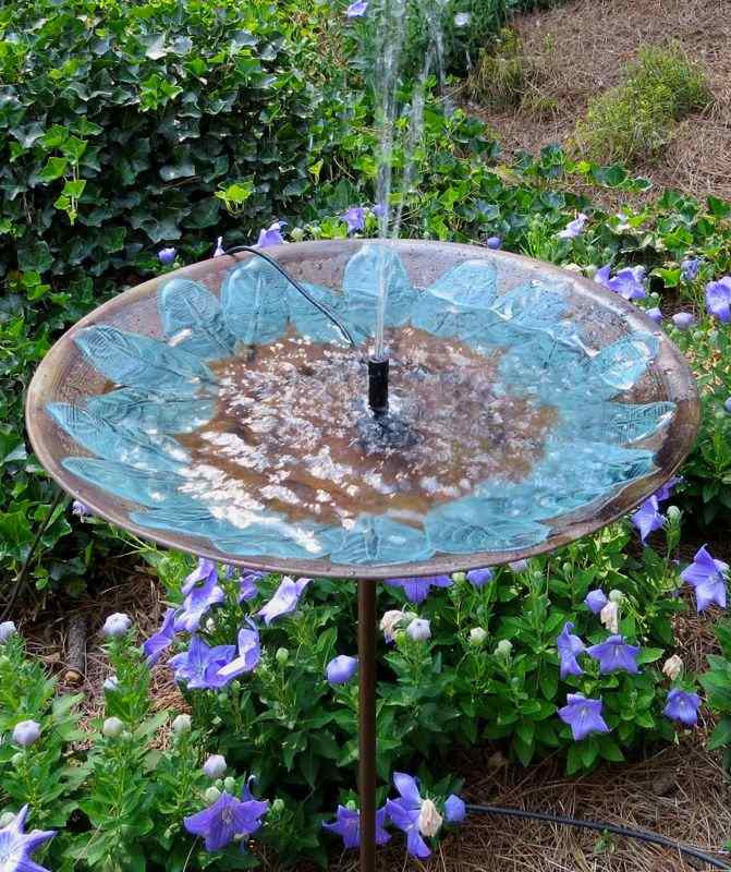 Tall Bird Bath with Solar Fountain